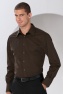 Herenoverhemd Russell Tencel Fitted LM (1xDonkerbruin XL beschik